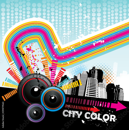 music in the city vector