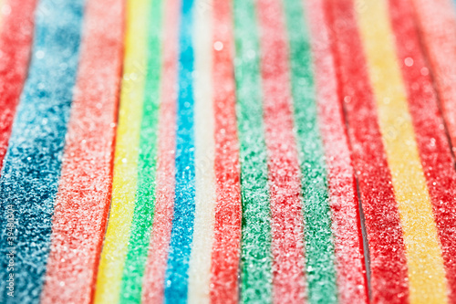 Multicolor gummy candy (licorice) sweets closeupfood background photo