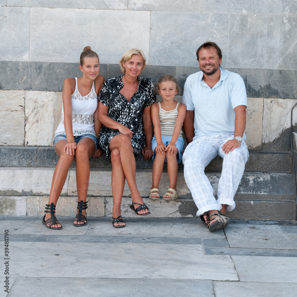 Fototapeta premium Italy, Pisa - portrait of family in Pisa