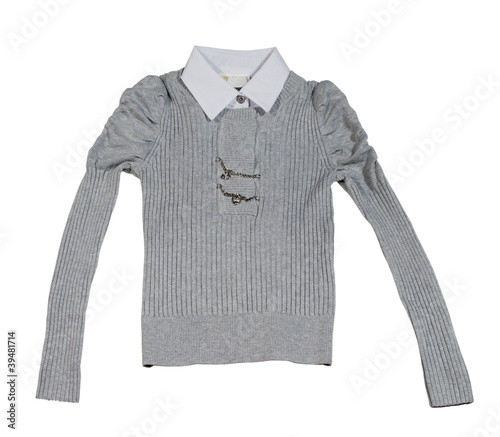 Children's grey knitted jacket.