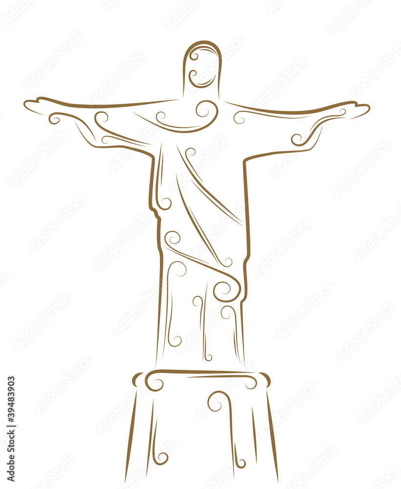 Statue of Christ the Redeemer Stock Vector | Adobe Stock