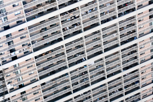 Modern apartment building with balconies