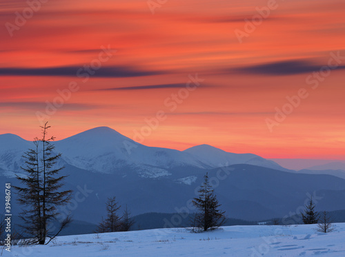 Winter Landscape at Sunset © Oleksandr Kotenko