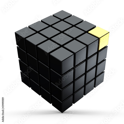 Black cubes on a white background