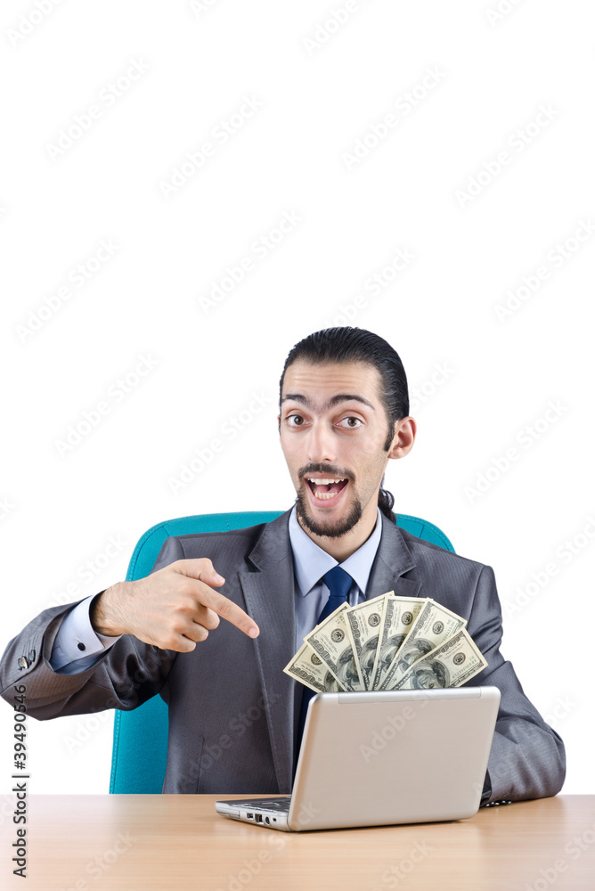 Businessman with american dollars Businessman with american dollars