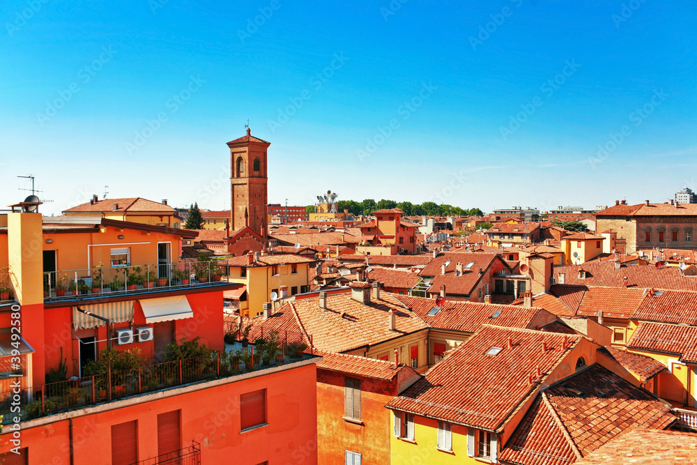 view of red roofs in Florence. Italy
