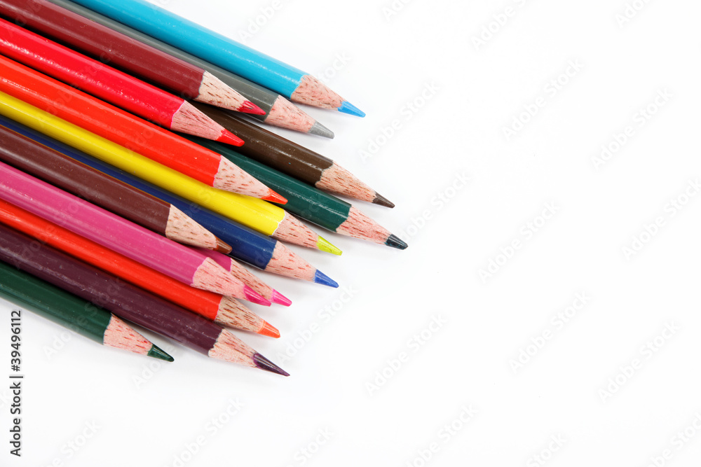 Color pencils isolated on white background Color pencils isolated on white background