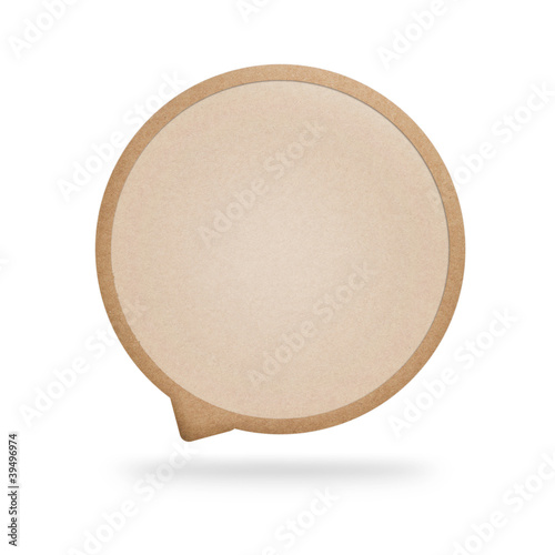 talk tag recycled paper on white background