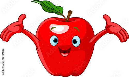 Cheerful Cartoon Apple character