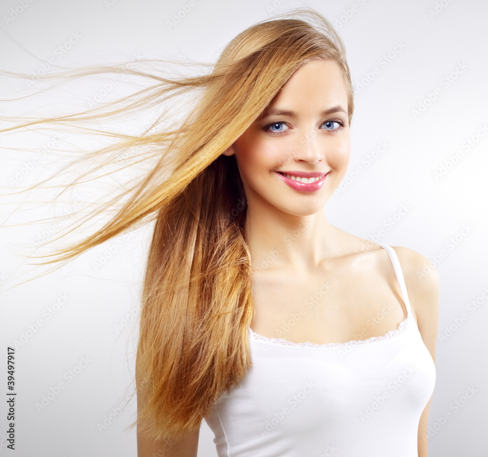 Fototapeta premium Pretty girl with long hair