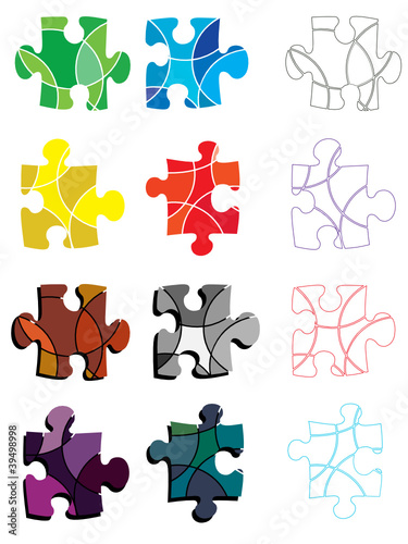 Abstract puzzle pieces