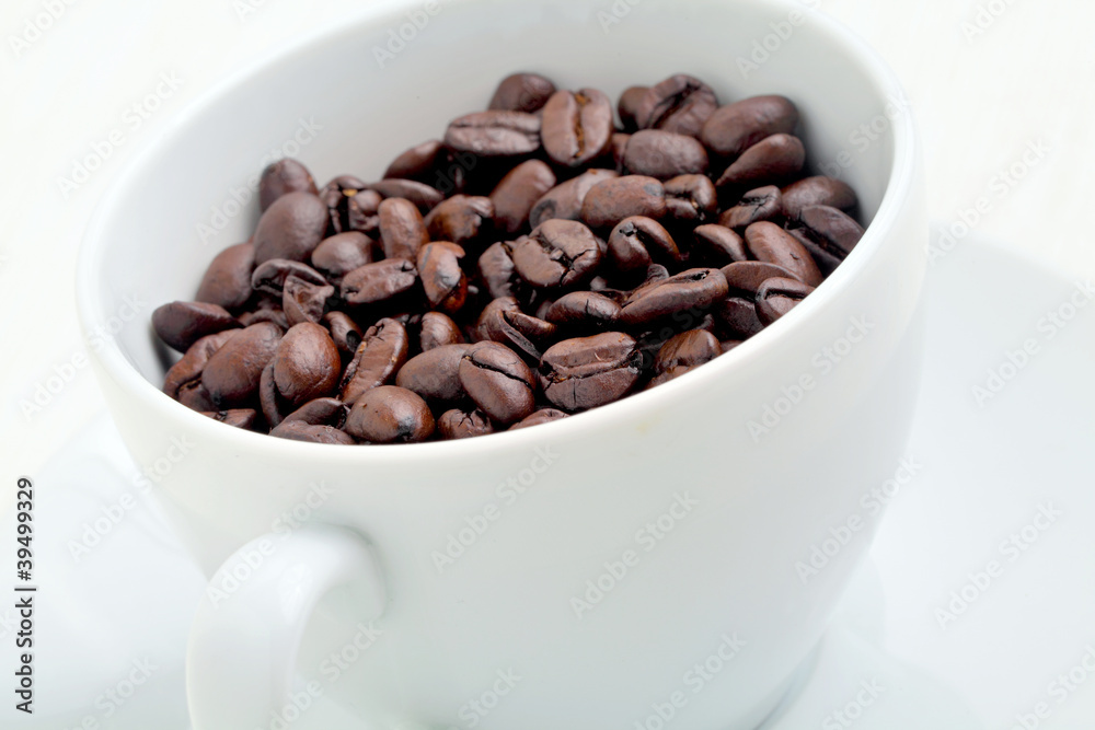 coffee bean in cup coffee bean in cup