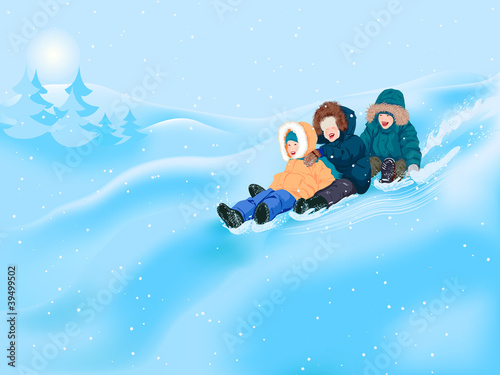 Children in the winter