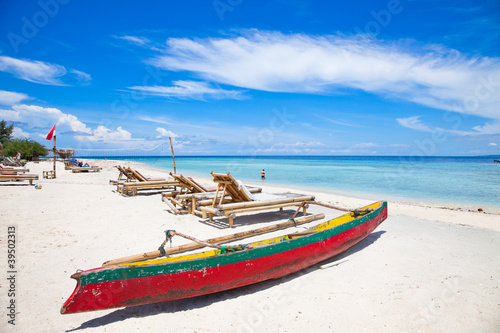 Beautiful tropical beach on Gili island, Indonesia