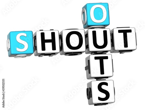 3D Shout Out Crossword cube words