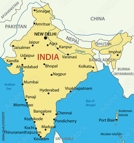 Republic of India - vector map