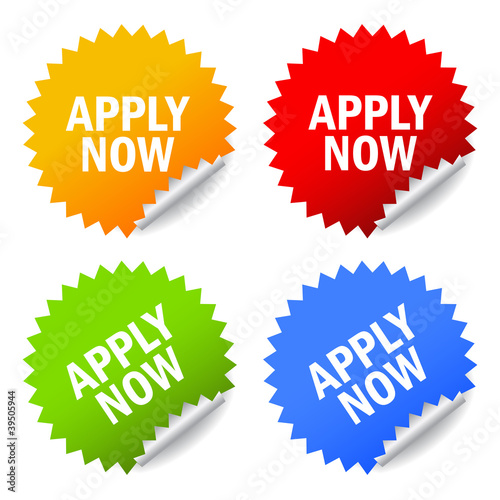 Apply now vector stickers