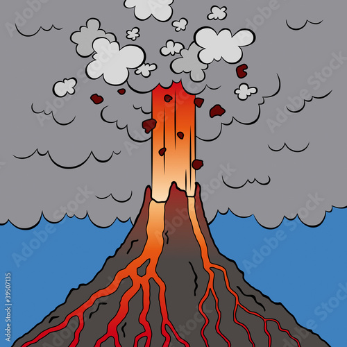 Erupting volcano