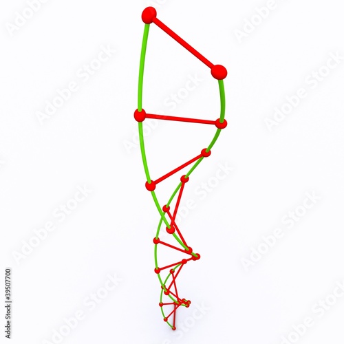 3D rendered DNA chain