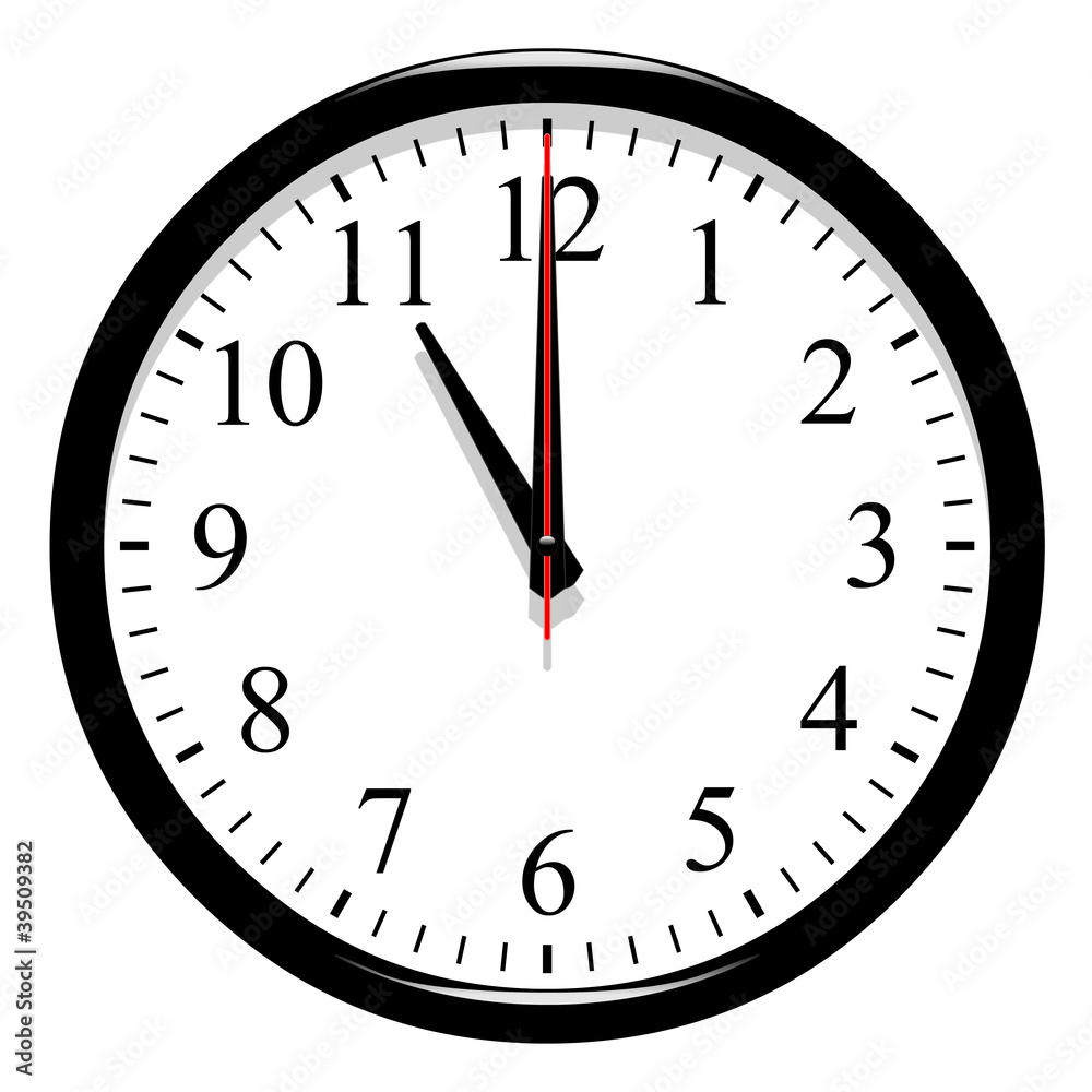 Horloge - 11 heure précise Stock Illustration | Adobe Stock