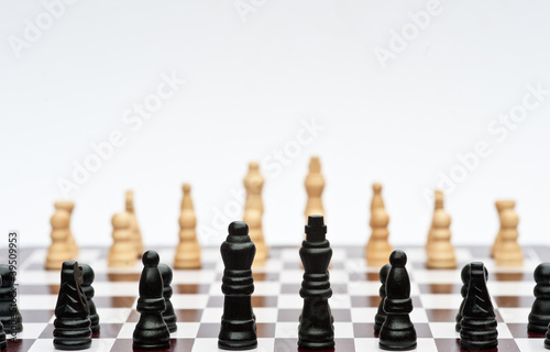 Chess game of strategy business concept application