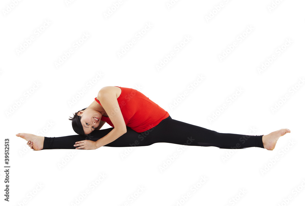 Frau, Gymnastik, Dehnübung, Spagat 4 Frau, Gymnastik, Dehnübung, Spagat 4