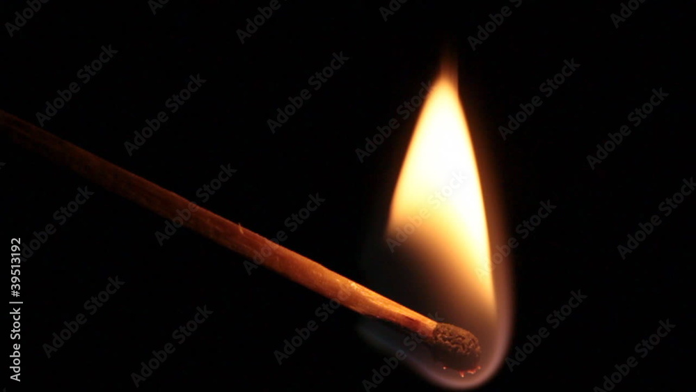 slow motion of burning matchstick