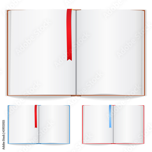 Open book with bookmark