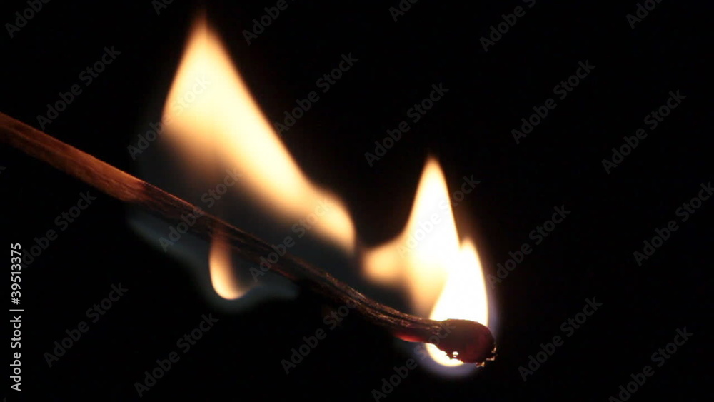 slow motion of burning matchstick slow motion of burning matchstick