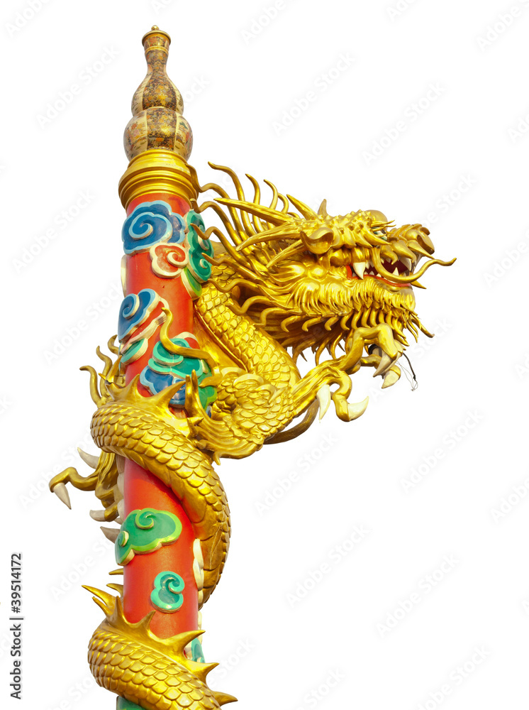 Dragon statue isolated on white background Dragon statue isolated on white background