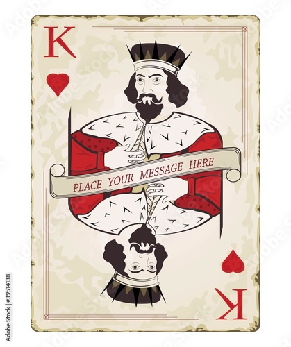 Vintage king of hearts, playing card