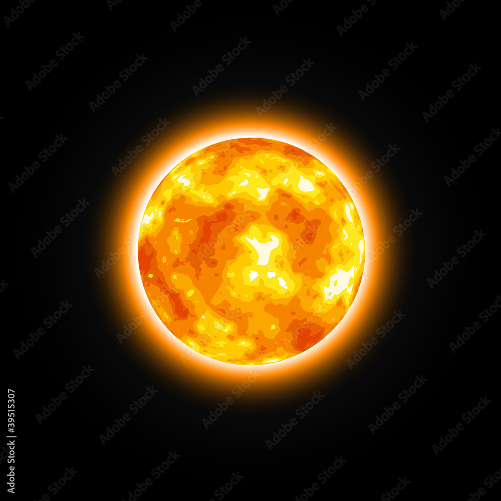 Fototapeta premium Red Star Shiny Sun