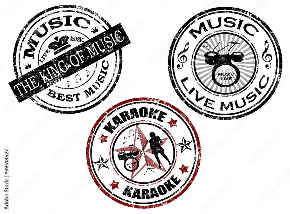 Set of music grunge rubber stamp ,vector illustration