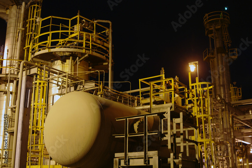 Petrochemical plant in night