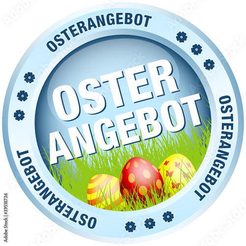 Button Osterangebot Ostereier blau