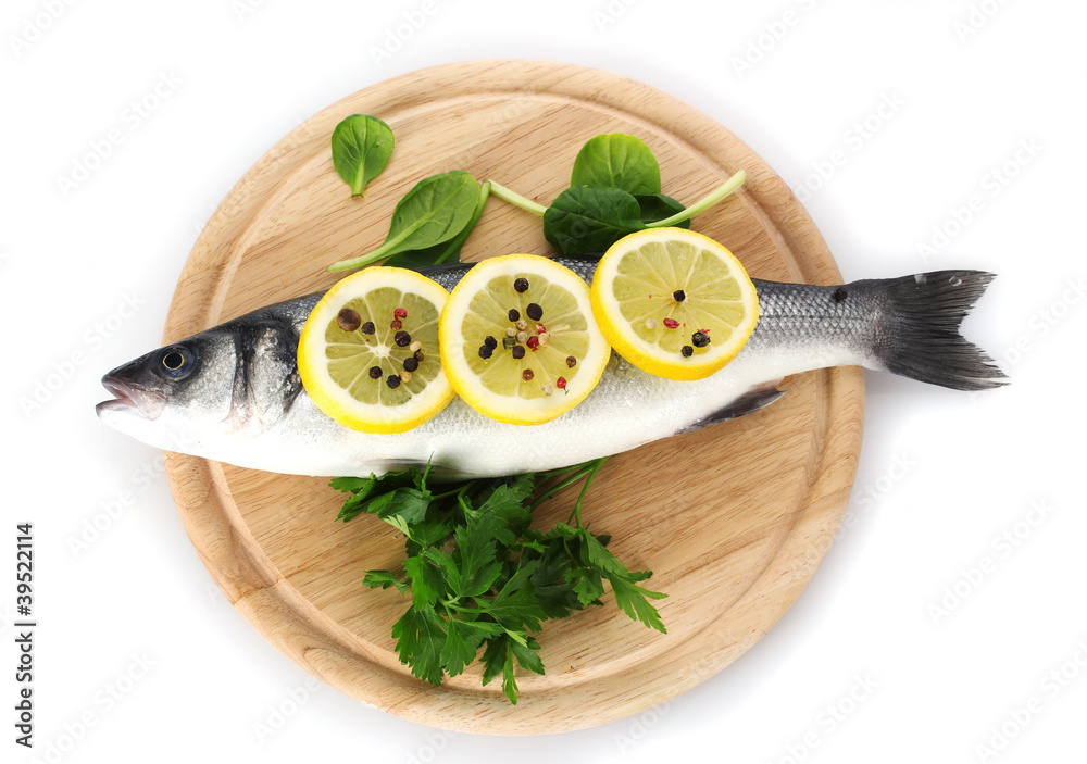 Fresh fish with lemon, parsley and pepper Fresh fish with lemon, parsley and pepper
