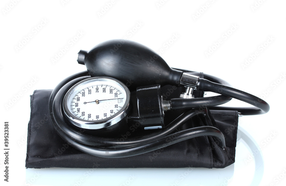 Black tonometer isolated on white Black tonometer isolated on white