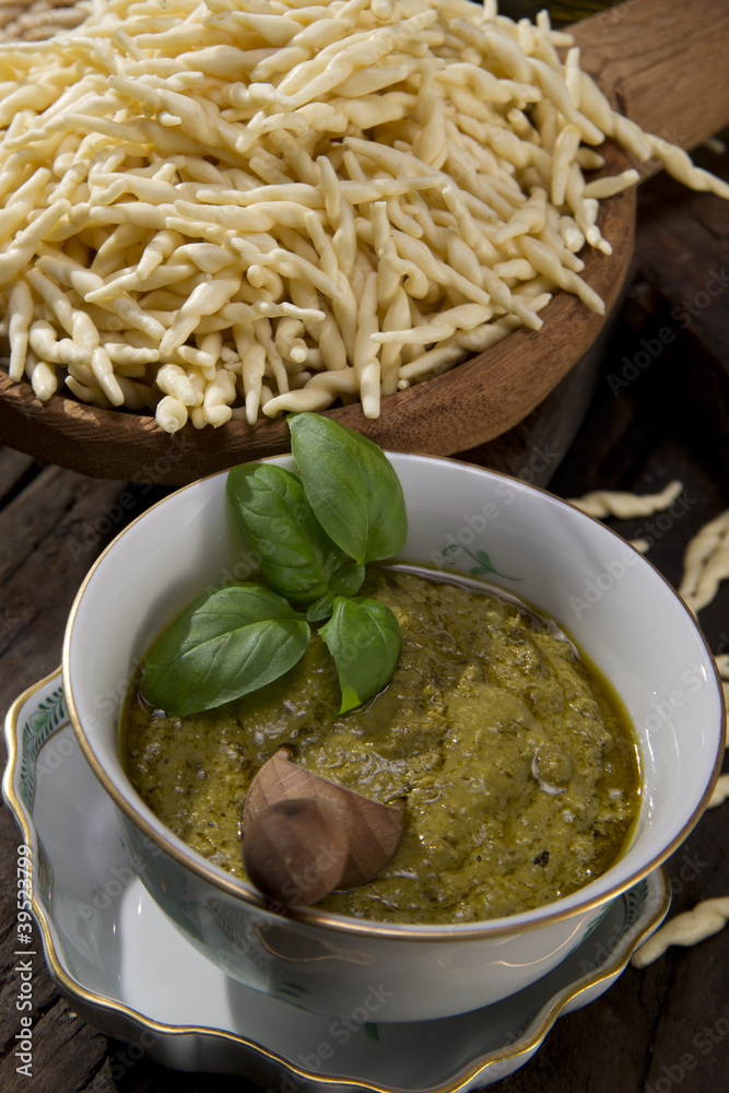 trofie al pesto alla genovese Stock Photo Adobe Stock