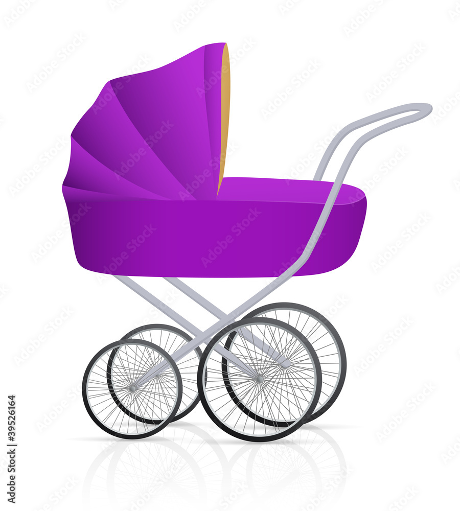 Baby buggy. Vector illustration on white background