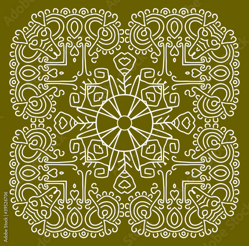 Folk Motif Design wall painting
