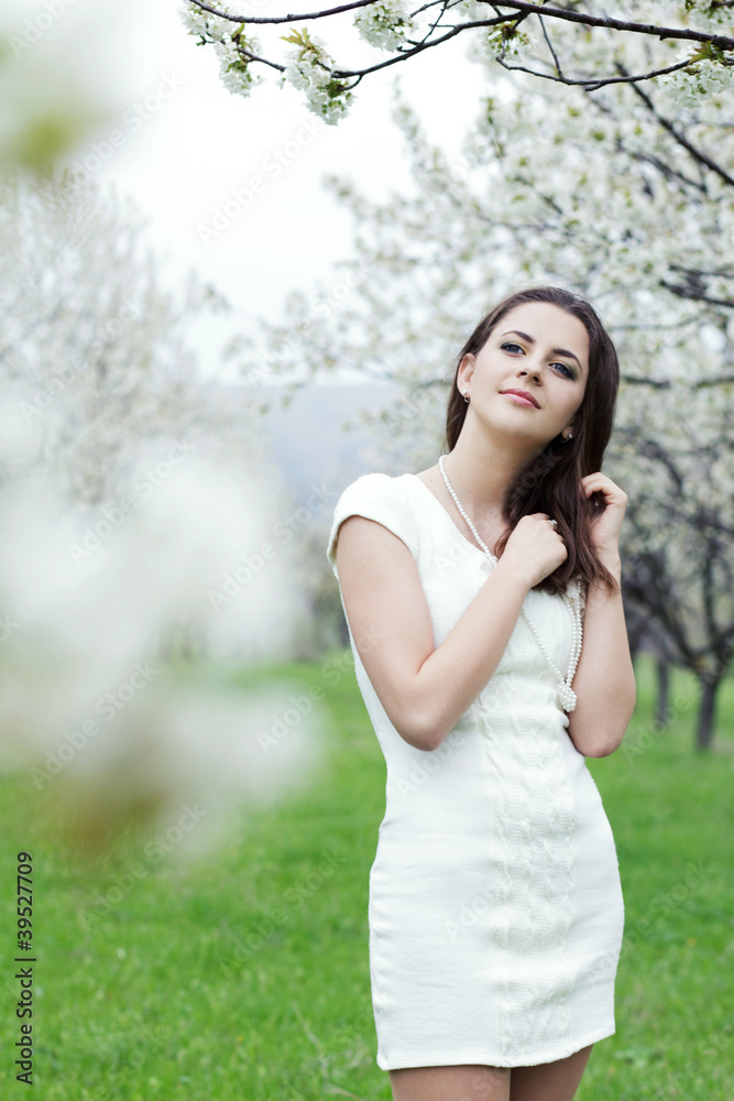 girl in spring garden girl in spring garden