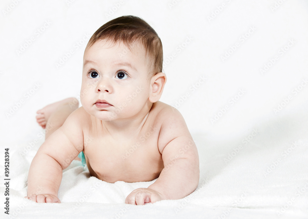 Portrait little boy isolated on white Portrait little boy isolated on white