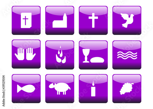 Christliche Symbole als icon, button, app