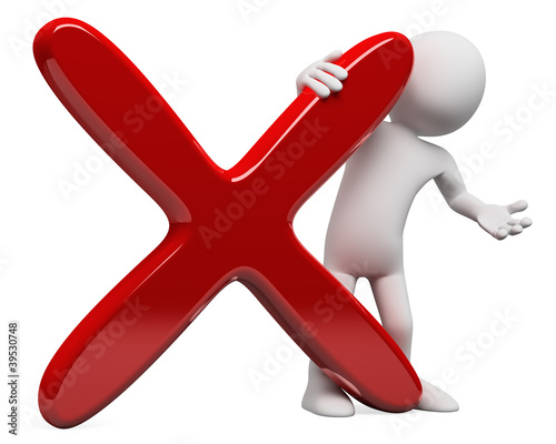 3D man with a huge red cross