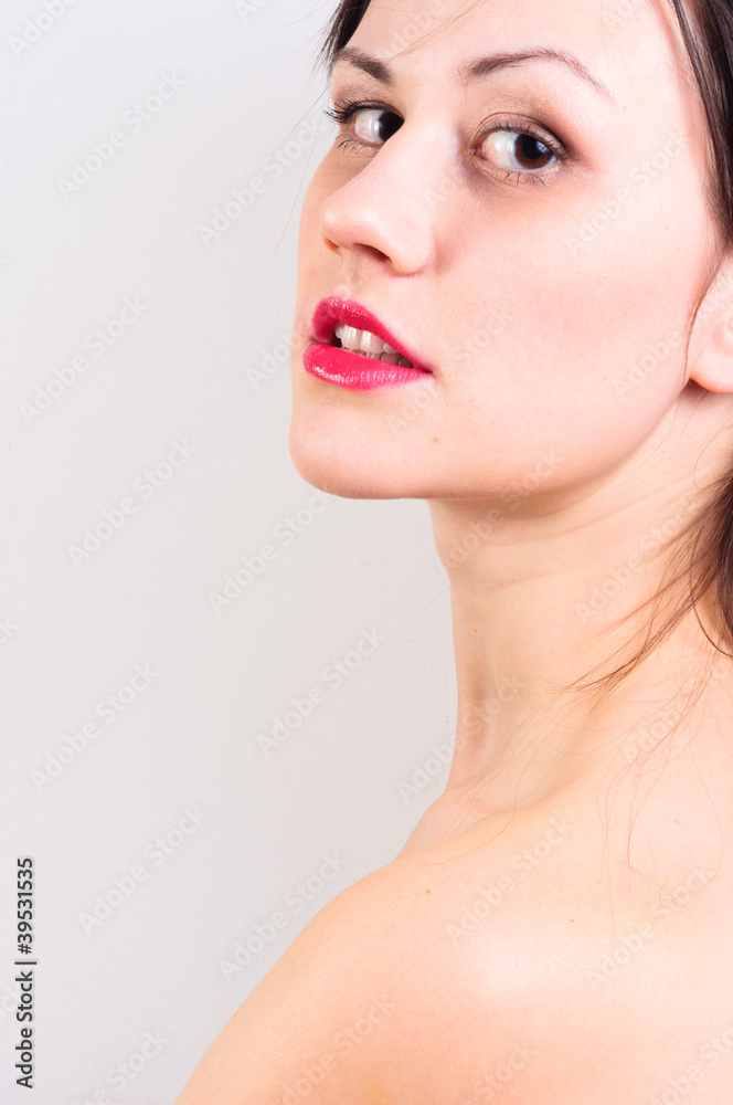 Closeup photo of a woman in selective colors Closeup photo of a woman in selective colors