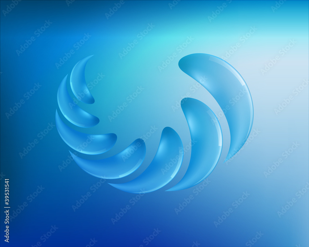 Fototapeta premium Water drops abstract symbol