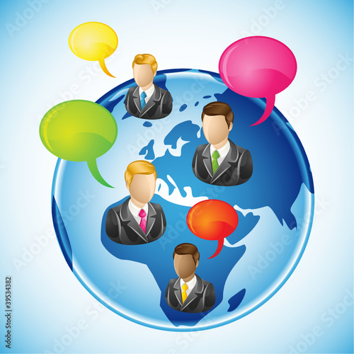 Globe, businessmen