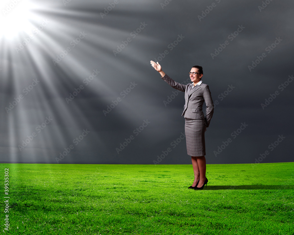 Businesswoman and weather