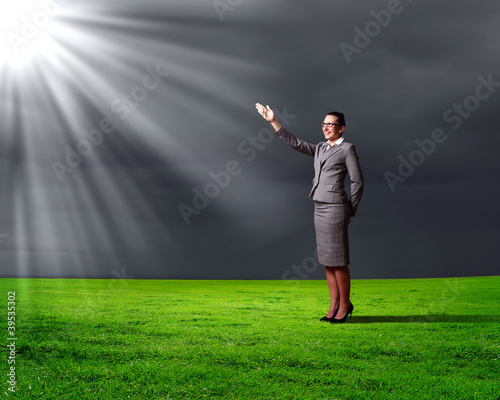 Businesswoman and weather