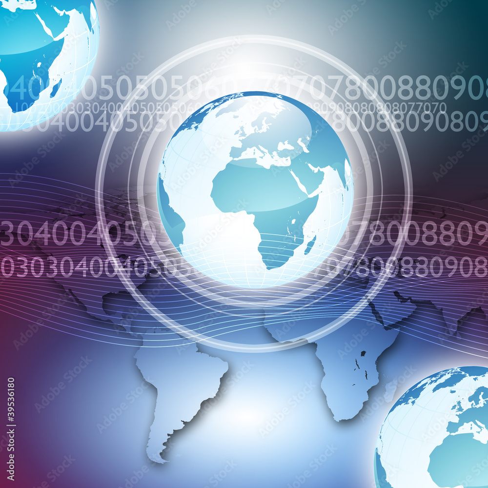 Global financial color charts and graphs